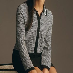 Anthropologie Maeve Black and White Cardigan